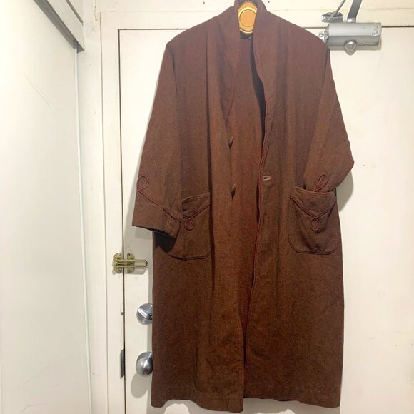 VINTAGE BELTED WOOL ROBE HOUSE COATS SIZE M - Picture 4 of 12